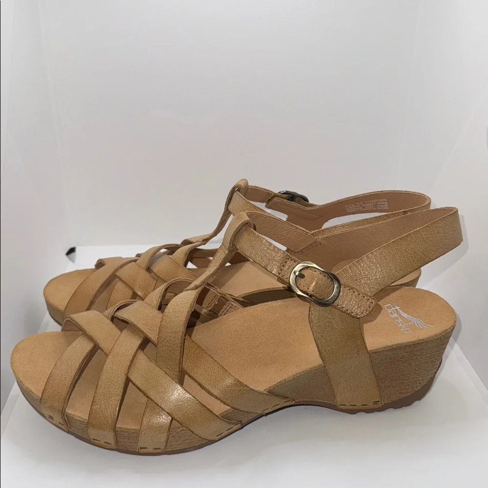 Dansko Tinley Gladiator Wedge Sandals Tan Leather Women’s EU 42 US 11.5-12